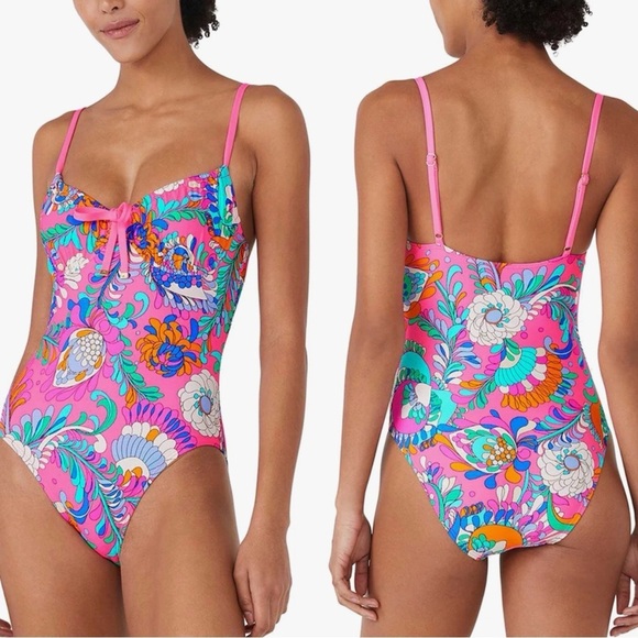kate spade Other - Kate Spade Sea Garden One Piece Swimsuit in Radiant Pink Size Small NWT